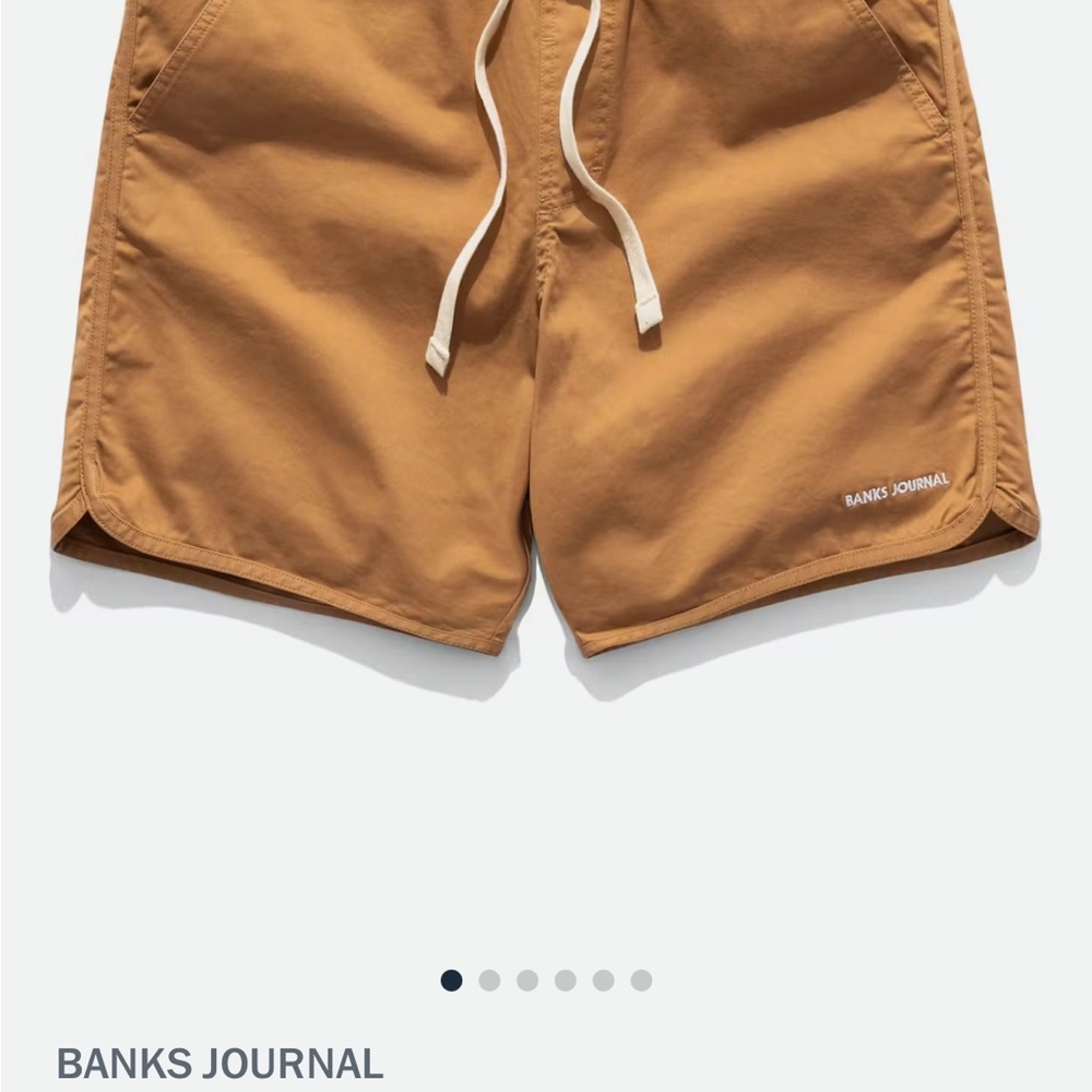 Banks Journal - Elastic Board Shorts in Tobacco - 6” - size L